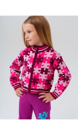 Кардиган трикотажный для девочек розовый,светло-розовый,бордовый