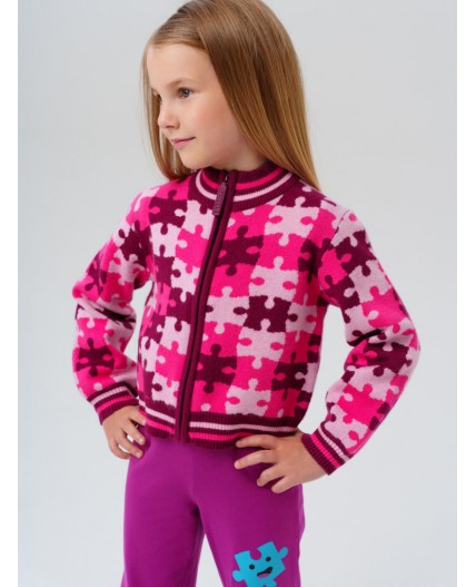 Кардиган трикотажный для девочек розовый,светло-розовый,бордовый