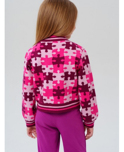 Кардиган трикотажный для девочек розовый,светло-розовый,бордовый