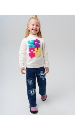 Свитер трикотажный для девочек белый