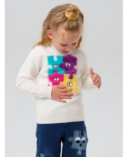 Свитер трикотажный для девочек белый