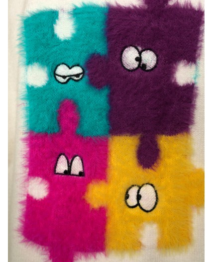 Свитер трикотажный для девочек белый