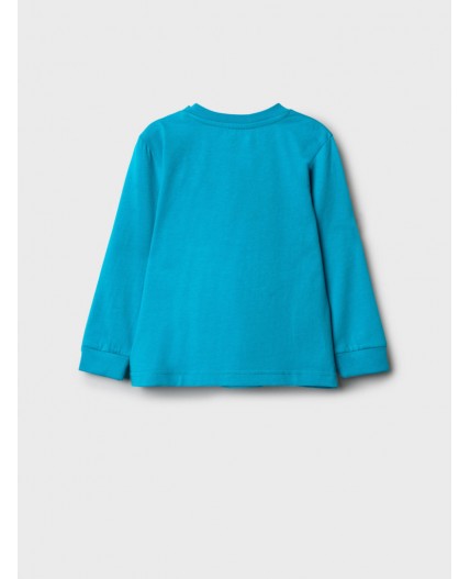 Джемпер детский трикотажный для мальчиков (футболка с длинными рукавами) бирюзовый