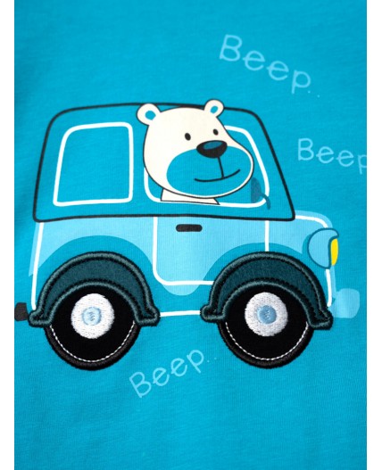 Джемпер детский трикотажный для мальчиков (футболка с длинными рукавами) бирюзовый