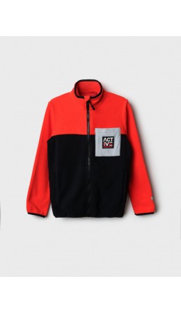 Куртка трикотажная для мальчиков черный,серебряный,красный