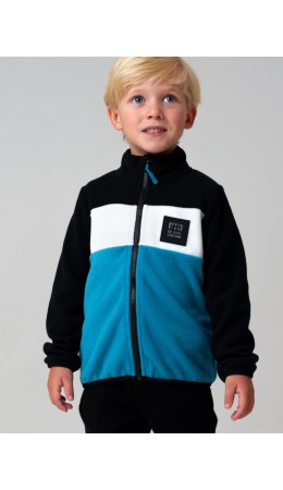 Куртка трикотажная для мальчиков бирюзовый,белый,черный