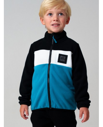 Куртка трикотажная для мальчиков бирюзовый,белый,черный