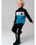 Куртка трикотажная для мальчиков бирюзовый,белый,черный