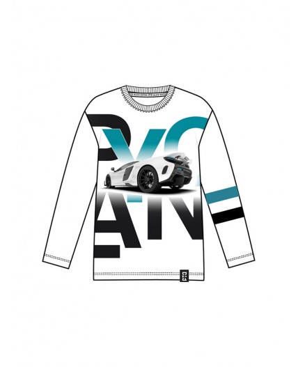 Фуфайка трикотажная для мальчиков (футболка с длинными рукавами) белый