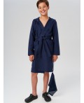 Халат трикотажный для мальчиков тёмно-синий