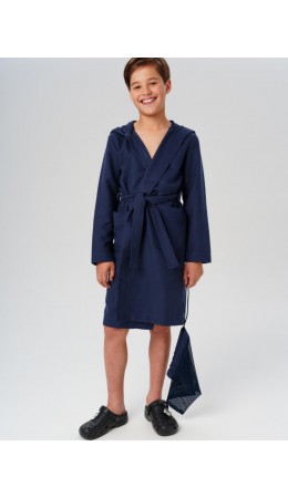 Халат трикотажный для мальчиков тёмно-синий