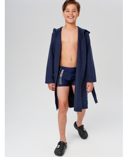 Халат трикотажный для мальчиков тёмно-синий