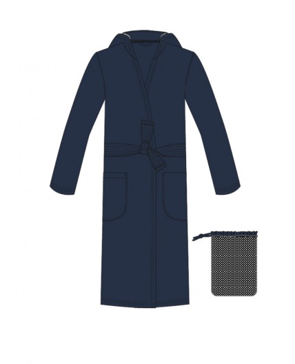 Халат трикотажный для мальчиков тёмно-синий