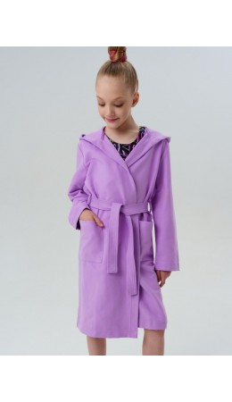 Халат трикотажный для девочек фиолетовый