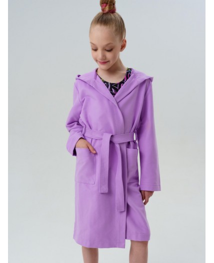 Халат трикотажный для девочек фиолетовый