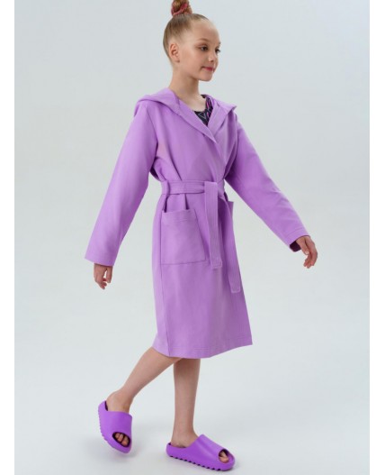 Халат трикотажный для девочек фиолетовый