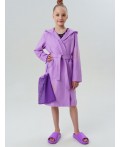 Халат трикотажный для девочек фиолетовый
