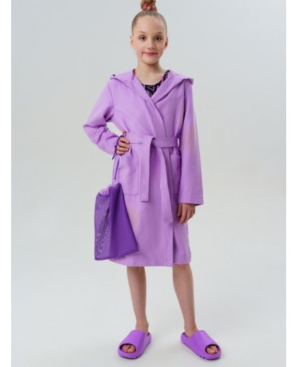 Халат трикотажный для девочек фиолетовый