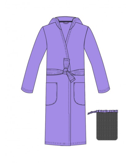 Халат трикотажный для девочек фиолетовый