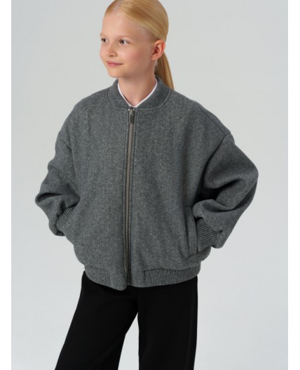 Куртка текстильная для девочек темно-серый