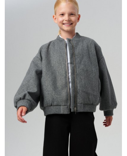 Куртка текстильная для девочек темно-серый