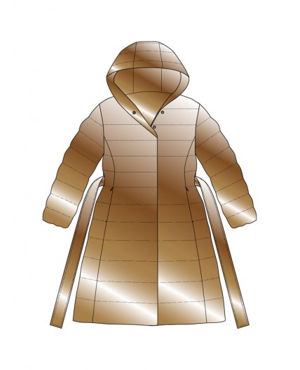 Пальто текстильное с полиуретановым покрытием для девочек золотой