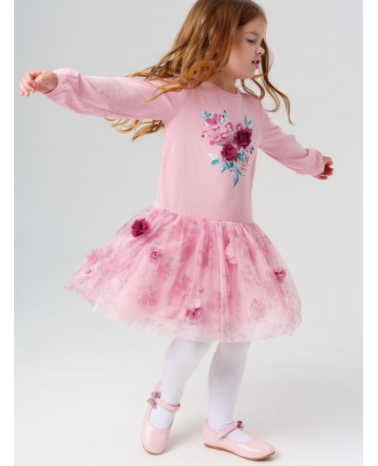 Платье трикотажное для девочек розовый