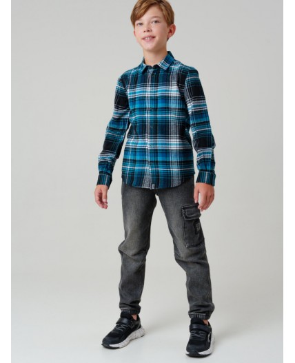 Рубашка текстильная для мальчиков разноцветный