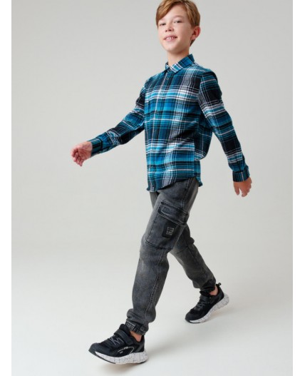 Рубашка текстильная для мальчиков разноцветный