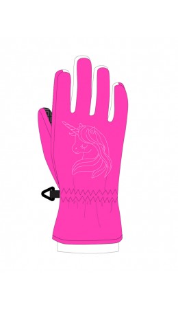 Перчатки текстильные для девочек фуксия