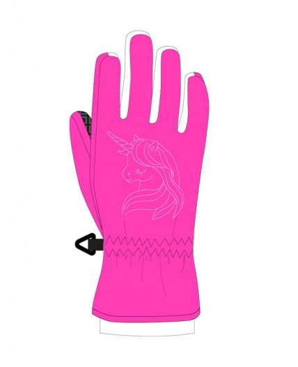 Перчатки текстильные для девочек фуксия