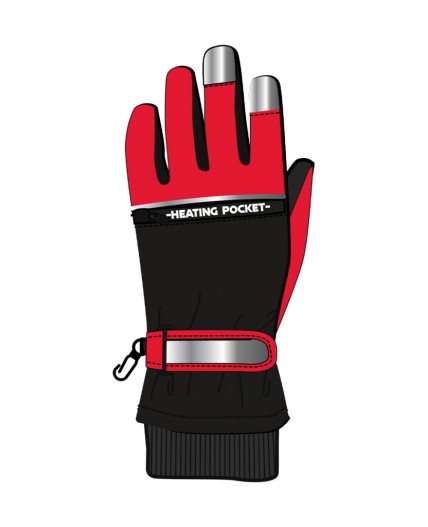 Перчатки текстильные для мальчиков черный,красный