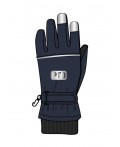 Перчатки текстильные для мальчиков тёмно-синий,черный