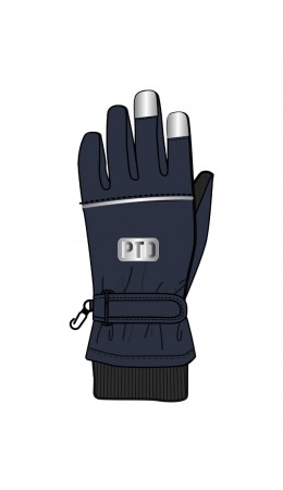 Перчатки текстильные для мальчиков тёмно-синий,черный