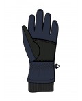 Перчатки текстильные для мальчиков тёмно-синий,черный