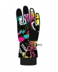 Перчатки текстильные для девочек черный,светоотражающий
