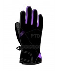 Перчатки текстильные для девочек черный,фиолетовый неоновый