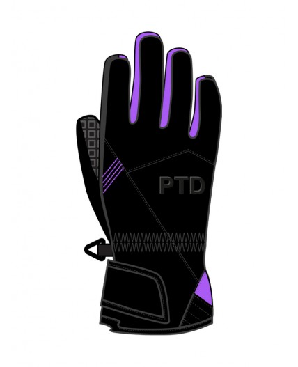 Перчатки текстильные для девочек черный,фиолетовый неоновый