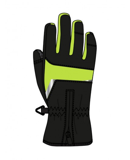 Перчатки текстильные для мальчиков черный,светло-зеленый