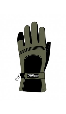 Перчатки текстильные для мальчиков черный,хаки