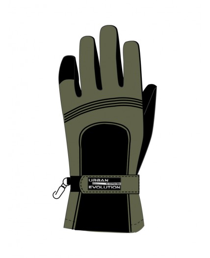 Перчатки текстильные для мальчиков черный,хаки