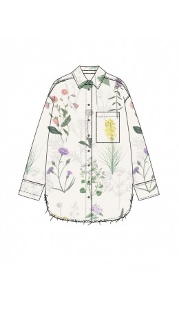 Рубашка текстильная для девочек разноцветный