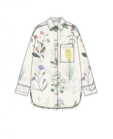 Рубашка текстильная для девочек разноцветный