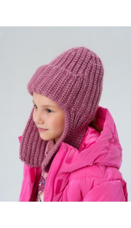 Шапка трикотажная для девочек розовый