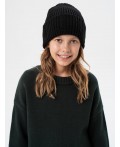 Шапка трикотажная для девочек черный