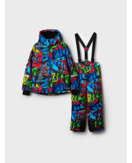 Комплект текстильный с полиуретановым покрытием для мальчиков: куртка, брюки черный