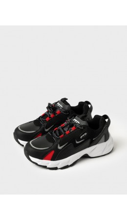 Полуботинки для мальчиков черный,красный