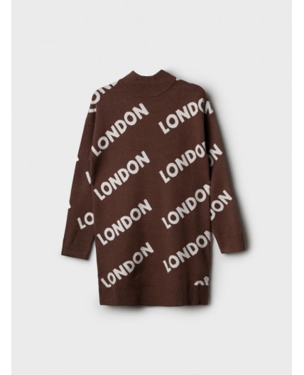 Платье трикотажное для девочек коричневый,белый