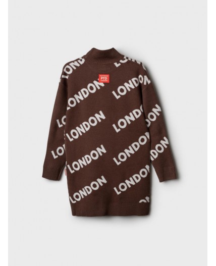 Платье трикотажное для девочек коричневый,белый