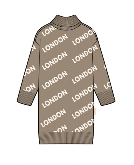 Платье трикотажное для девочек коричневый,белый